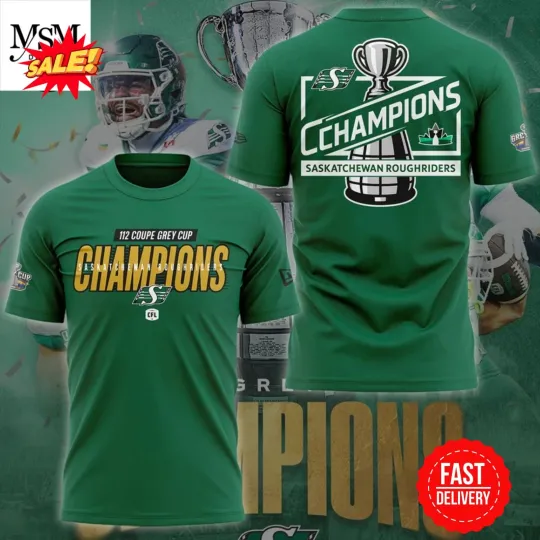 Discover Saskatchewan Roughrider Grey Cup Champions 2025 3D Shirt