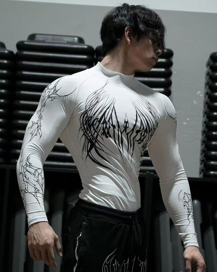Discover Breathedivinity Venom Dragon Horn Long-Sleeve American-Style Sports Fitness Men's Compression Shirt, Quick-Dry and Stretchy Top