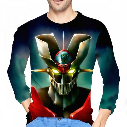 Discover New Mazinger Z Anime Robot 3D Print T-Shirt Men Women Casual Long Sleeve T Shirts Oversized Harajuku Male Tees Tops Man Clothing