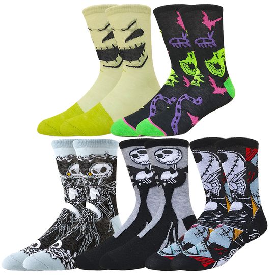Discover Potdemiel Disney Men Women Cartoon Anime Styles Christmas Halloween Themes Hip Hop Street Fashion Look Novelty Funny Crew Socks