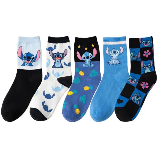 Discover Miniso Disney Christmas Halloween Themed Cartoon Anime Socks for Men Women Hip Hop Street Look Novelty Funny Casual Crew Socks
