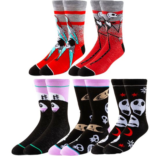 Discover Potdemiel Disney Cartoon Anime Crew Socks for Men Women Christmas Halloween Festive Touch Hip Hop Novelty Funny Casual Socks