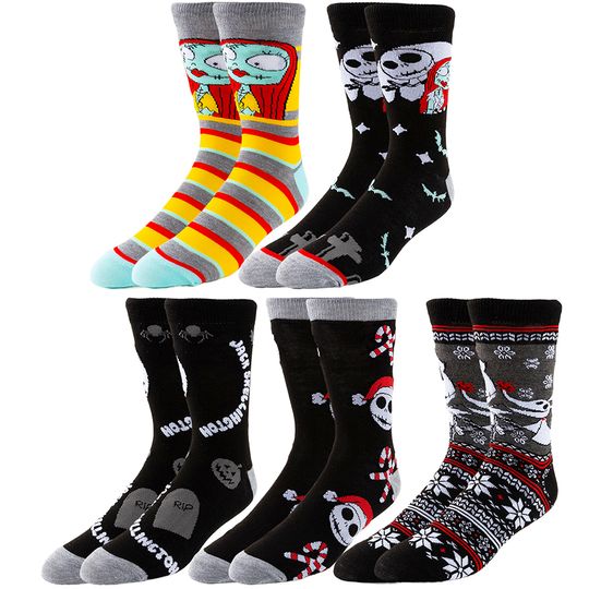 Discover Potdemiel Disney Christmas Halloween Cartoon Anime Crew Socks for Men Women Hip Hop Street Fashion Flair Novelty Funny Socks