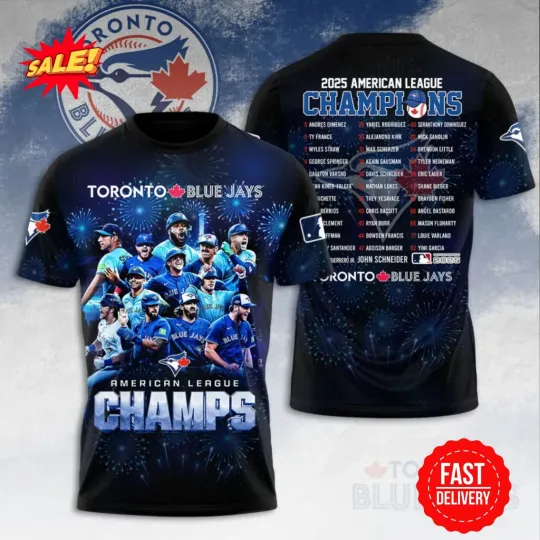 Discover Toronto Blue Jay 2025 American League Champions 3D Tee