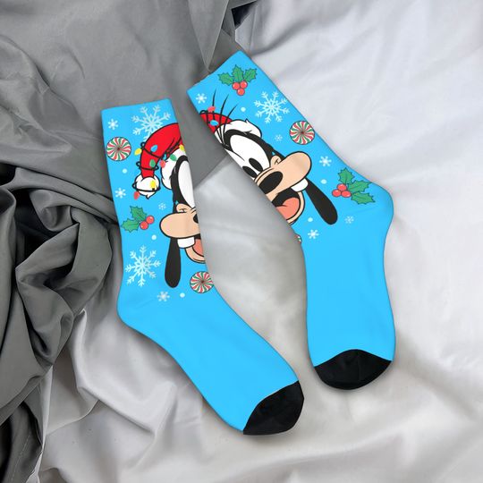 Discover Mickey And Friends Christmas Goofy Big Face Portrait Stockings Men  Socks Comfortable Korean Socks Cycling Anti-Slip Socks