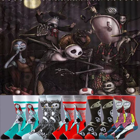 Discover 4/5/6Pairs  Disney Cartoon Anime Unisex Christmas Halloween Holiday Themed Hip-Hop Creative Fun Casual Socks