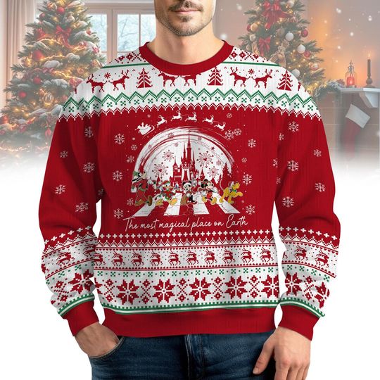 Discover Mickey And Friends Ugly Christmas Sweater, Disney Cartoon Santa Sweatshirt, Mickey Minnie Goofy Pluto Donald Duck Christmas Sweater