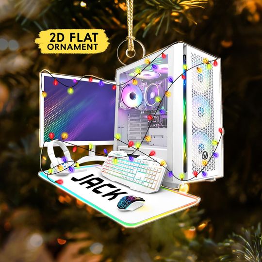 Discover Personalized 2D Gaming PC Acrylic Ornament: Teen Boy Gamer Christmas Gift