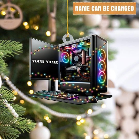 Discover Custom Gaming Computer Christmas Ornament, Christmas Tree Decor, Custom Computer Ornament,Loved Gaming Computer Ornament, Ornament Gift