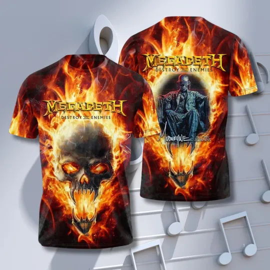 Discover Megadeth Band Destroy All Enemies 3D Shirt Unisex Concert S-5XL K191