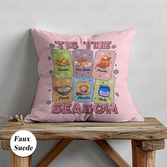 Discover Latina Xmas Cards Pillow, Tis The Season Pillow Case, Mexican Christmas Dinner Decor, Xmas Spanish Food Pillow, Foodie Gift Ideas, MYI985