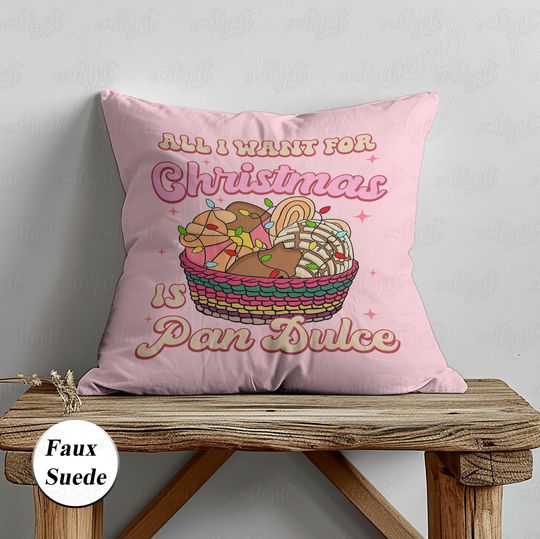 Discover Feliz Navidad Mexican Christmas Pillow, Pan Dulce Concha Latina Pillow, Chocolate Cookie Spanish Holiday Pillow, Xmas Family Gifts, MYI983