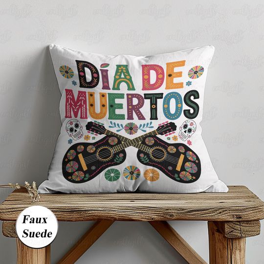 Discover Dia De Los Muertos Pillowcase, Day Of The Dead Pillow, Mexican Music Fiesta Mariachi Guitar Pillow, Mexico Holiday Celebration Decor, MYI564