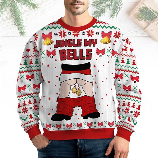Discover Jingle My Bell Christmas Ugly Sweater, Jingle Balls Xmas Sweatshirt, Santa Claus Sweater for Kids and Adults, Holiday Party Sweater