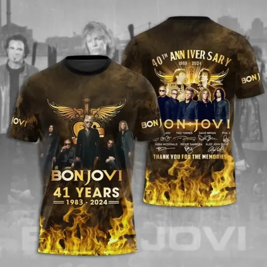 Discover Bon Jovi 41 Years Anniversary 3D T-Shirt