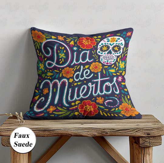 Discover Colorful Sugar Skull Mexican Fiesta Pillowcase, Dia De Los Muertos Floral Pillow Cover, Day Of Dead Gift, November Latin House Decor, MYI955