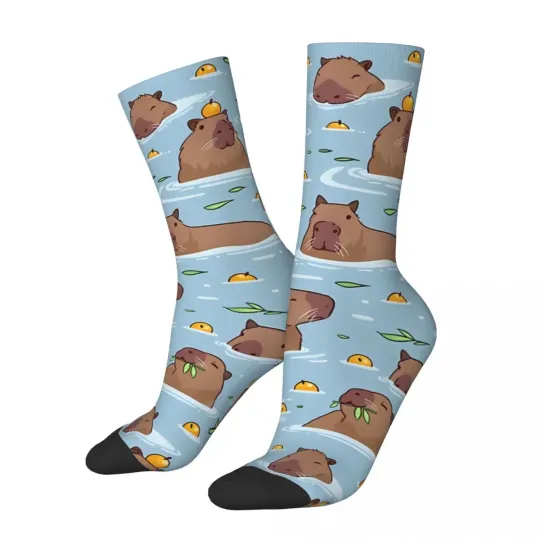 Discover Bathing Capybara Kawaii Socks Sports Cartoon Pattern Socks