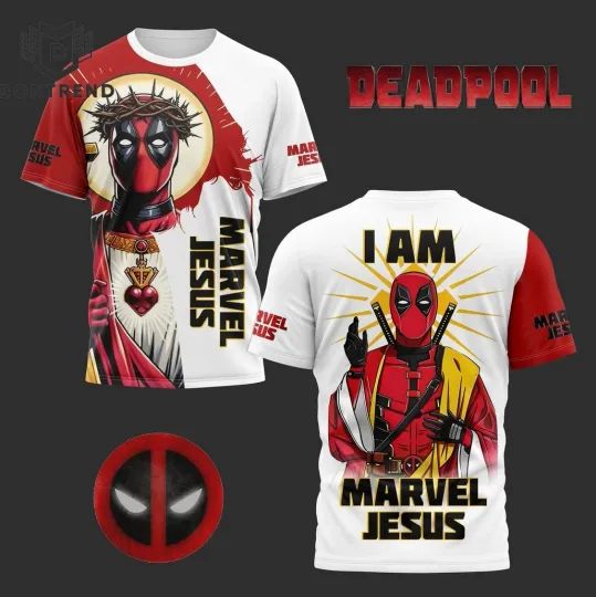 Discover Deadpool And Wolverine Marvel Jesus 3D T-Shirt