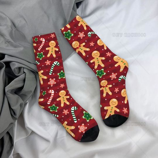 Discover Gingerbread Women Men Casual Socks Funny Novelty Crew Socks Holiday Birthday Anniversary Wedding Gifts One Size