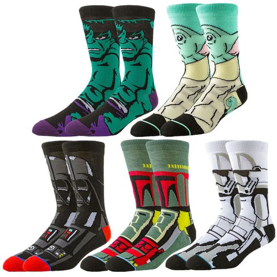 Discover Potdemiel Disney Cartoon Anime Prints Socks Men Women Christmas Halloween Themes Hip Hop Street Fashion Novelty Funny Socks