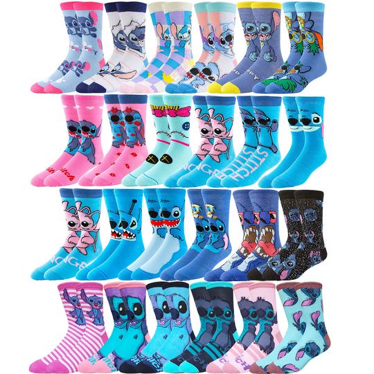 Discover Potdemiel Disney Novelty Hip Hop Street Fashion Cartoon Anime Socks for Men Women Funny Casual Crew Socks