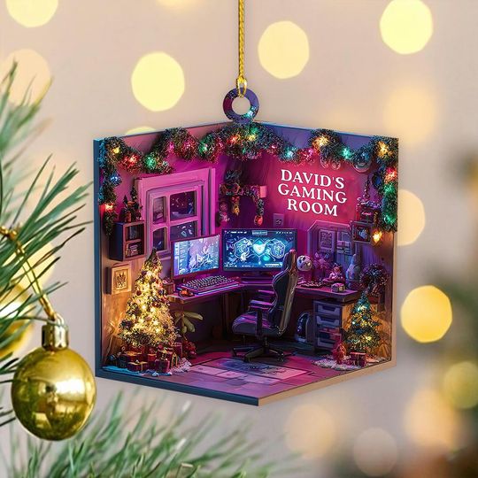 Discover Personalized Gaming Acrylic Ornament, Video Game Ornament, Gamer Ornament, Gamer Gift, Gamming Room Ornament, Teenage Boy, Gift For Gammer