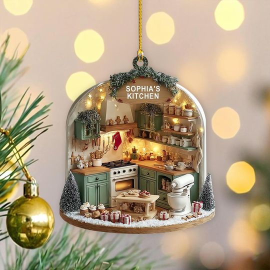 Discover Personalized 2D FLAT Acrylic Kitchen Ornament, Custom Name Baking Christmas Gift, Gingerbread Decor for Home Cooks, Baker Keepsake Ornament
