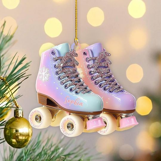 Discover Personalized Roller Skate Acrylic Ornament, Custom Roller Skate Christmas Tree Ornament, Roller Skate Lover Gift, Xmas Party Hanging Decor