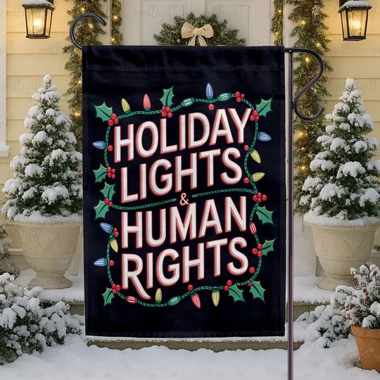 Discover Anti Trump Christmas Garden Flag, Holiday Lights & Human Rights Liberal Flag, Social Justice For All Flag, Resist Fascism Yard Sign, MYB957