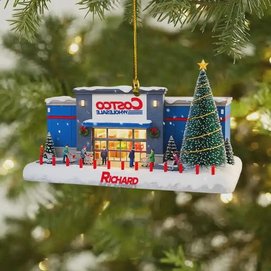 Discover Personalized Supermarket Acrylic Ornament, Custom Shape Christmas Decoration, Unique Holiday Gift for Store Owners