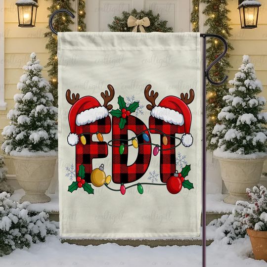 Discover FDT Reindeer Santa Hat Funny Flag, Subtle Anti Trump Holiday Yard Flag, Christmas Political Humor Decor Holiday Lights And Human Rights Flag