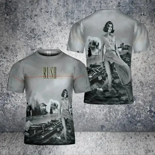 Discover Rush Permanent Waves Album Cover 3D T-Shirt