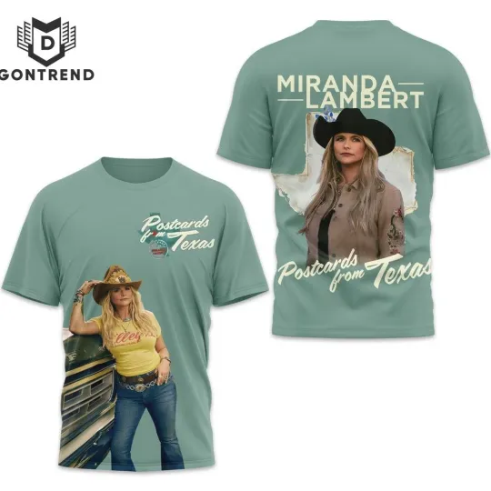 Discover Miranda Lambert Postcards From Texas 3D T-Shirt