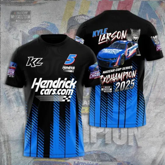 Kyle Larson 2025 Nascar Cup Series Champion 3D T-shirt