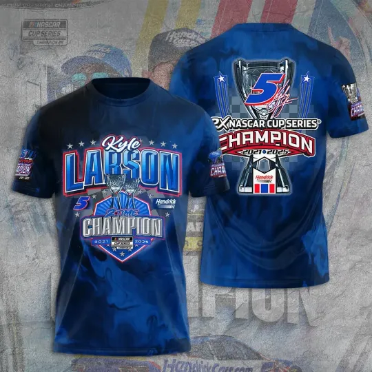 Kyle Larson 2025 Nascar Cup Series Champion 3D T-shirt
