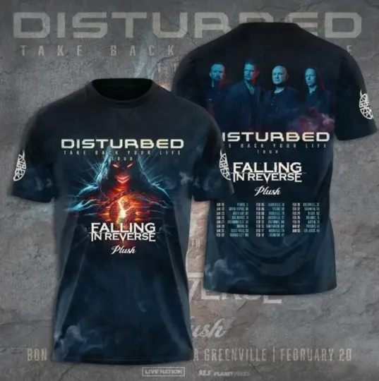 Discover Disturbed - Take Back Your Life Tour Metal Music 3D Shirt For Men