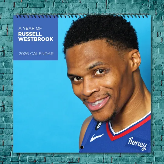 Discover Russell Westbrook 2026 Wall Calendar, 12-Month Celebrity Photo Calendar