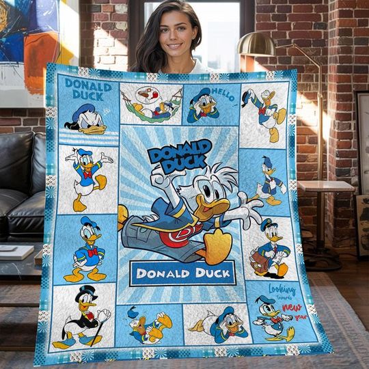 Discover Donald Duck Christmas Fleece Blanket, Vintage Fleece Blanket for Home & Living