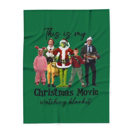 Discover Christmas Movie Watching Fleece Blanket with Classic Holiday Characters