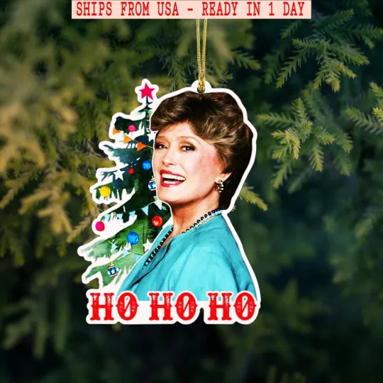 Discover Stay Golden Blanche Ornament Red Version, Ho Ho Ho Acrylic Christmas Ornament