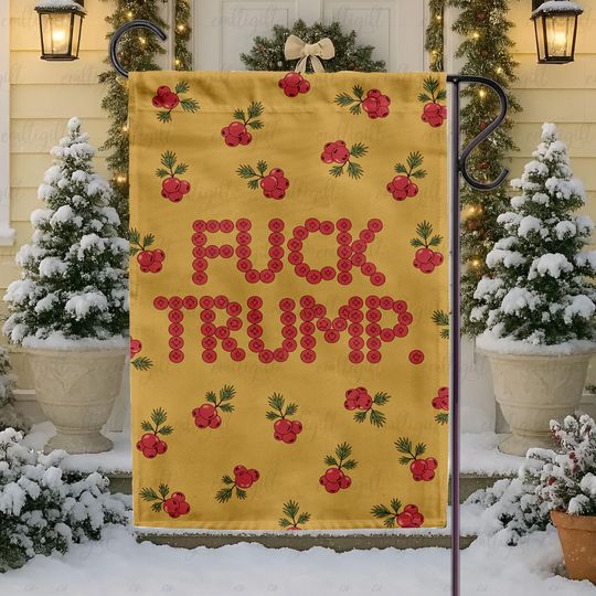 Discover Anti-Trump Holly Christmas Garden Flag, Subtle FDT Dump Trump Flag, Political Humor Holiday Yard Sign, Leftist Democrat Xmas Decor,