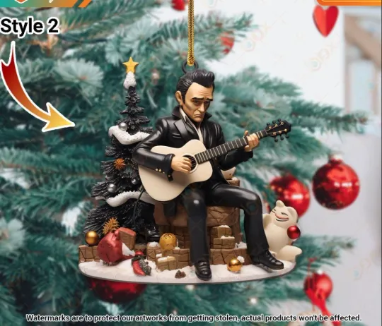 Discover 2025 Johnny Cash Flat 2D Acrylic Ornament