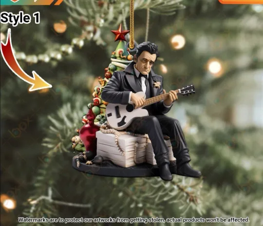 Discover 2025 Johnny Cash Flat 2D Acrylic Ornament