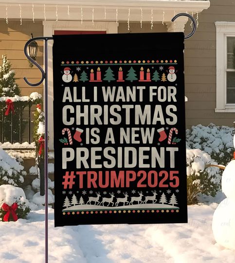 Discover Funny Anti Trump Holiday Flag, FDT Political Christmas Garden Flag, Democrat Xmas Gift, East Wing Never Forget 1942-2025 Resist Fascism Flag