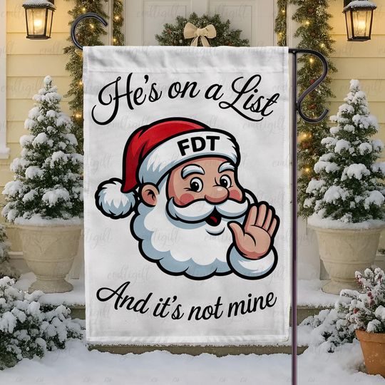 Discover Subtle Anti-Trump Holiday Garden Flag, Funny FDT Santa Christmas Flag, Liberal Political Yard Sign, Democracy Xmas Gift Winter Decor,