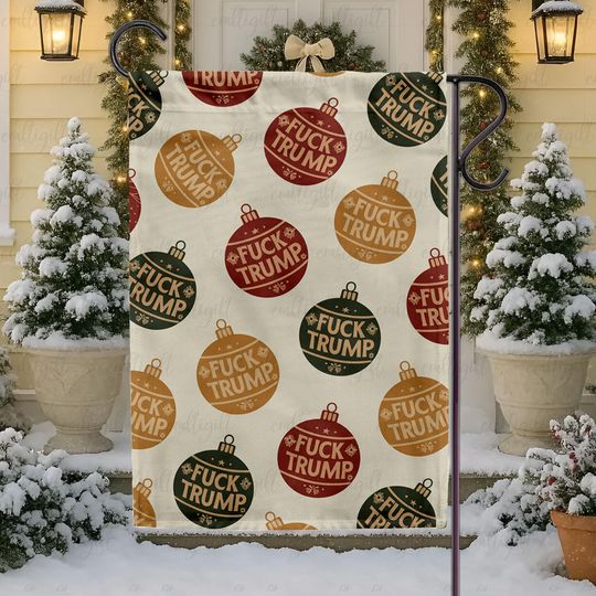 Discover Anti Trump Christmas Baubles Flag, Subtle Resist Trump Garden Flag, Funny Liberty Political Decor, Festive Holiday FDT Outdoor Sign,