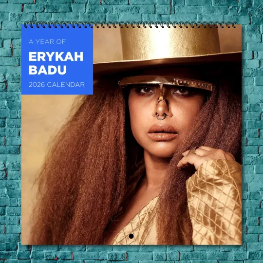 Discover Erykah Badu 2026 Wall Calendar 12-Month Celebrity Photo Calendar