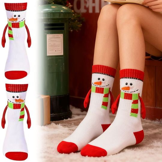 For Christmas Socks Magnetic Holding Hands Socks Soft Warm Fun Hands In Hands Xmas Socks for Women Men