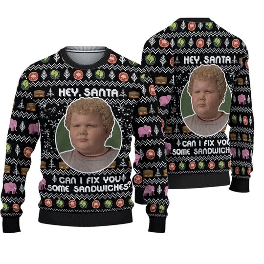 Hey Santa Can I Fix You Some Sanwiches Ugly Sweater, Bad Santa Ugly Christmas Sweater