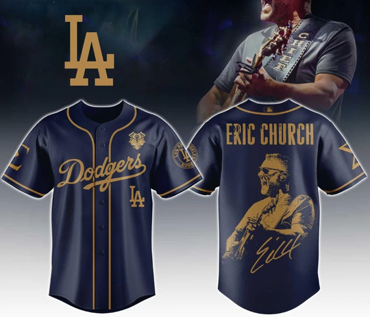 Dodgers E Church The Machine Tour 2025 Baseball Jersey